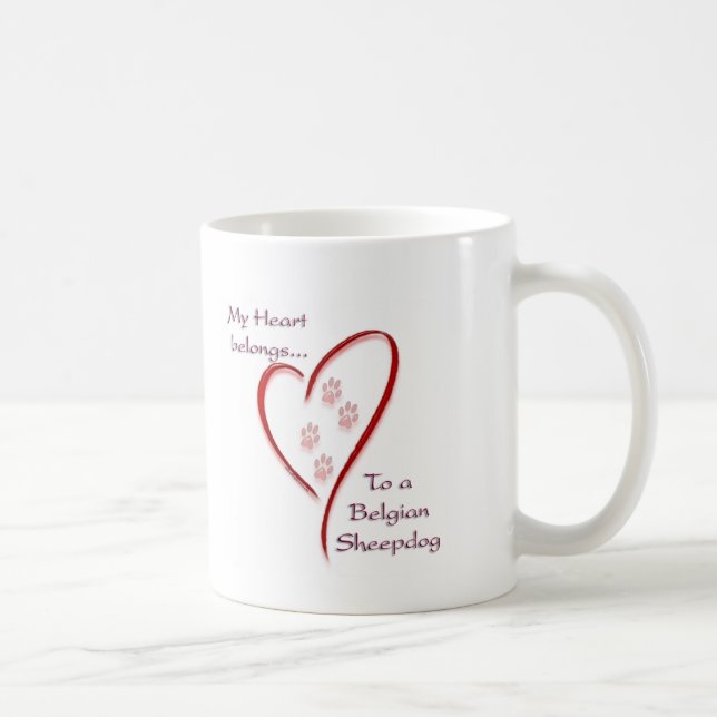 Belgiska Sheepdog Heart-Tillhör Kaffemugg (Höger)