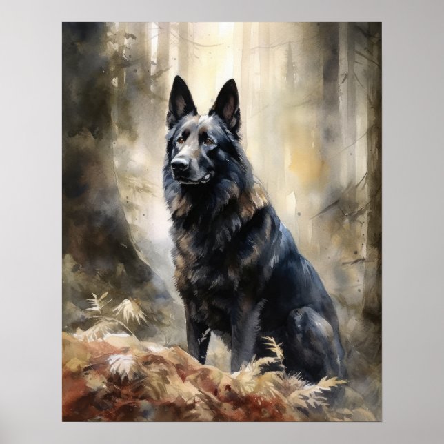 Belgiska Sheepdog Hund Art Print Poster (Framsidan)