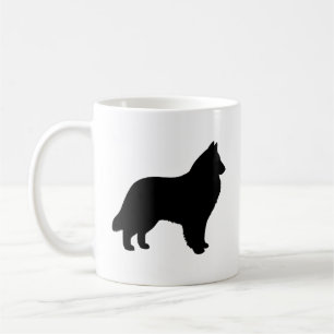 Belgiska Sheepdog Hund aveln Silhouettes Kaffemugg