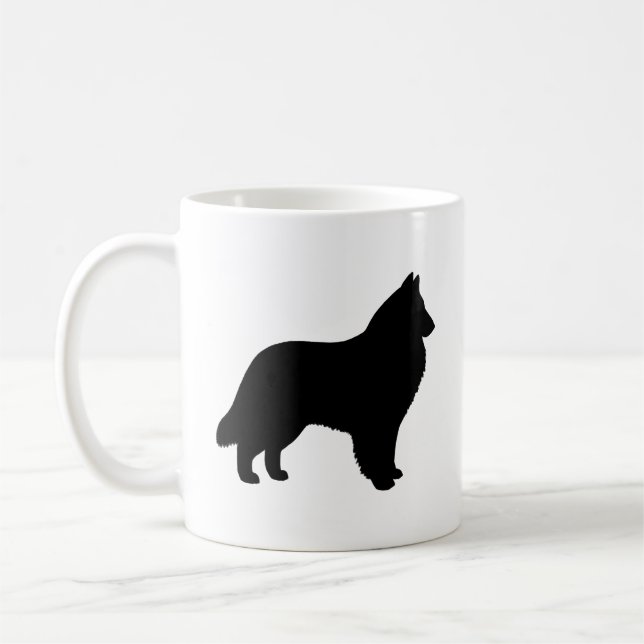 Belgiska Sheepdog Hund aveln Silhouettes Kaffemugg (Vänster)