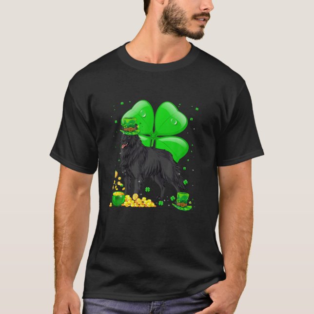 Belgiska Sheepdog Hund Lucky Charm St. Patrick's D T Shirt (Framsida)