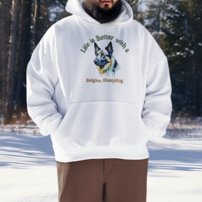 Belgiska Sheepdog hund pappa hund mamma anpassning Hoodie (Skapare uppladdad)