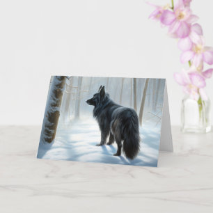 Belgiska Sheepdog Låt det snöa jul Kort