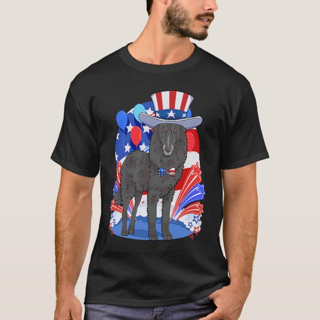 Belgiska Sheepdog Merica 4:e juli farbror Sam Amer T Shirt (Framsida)