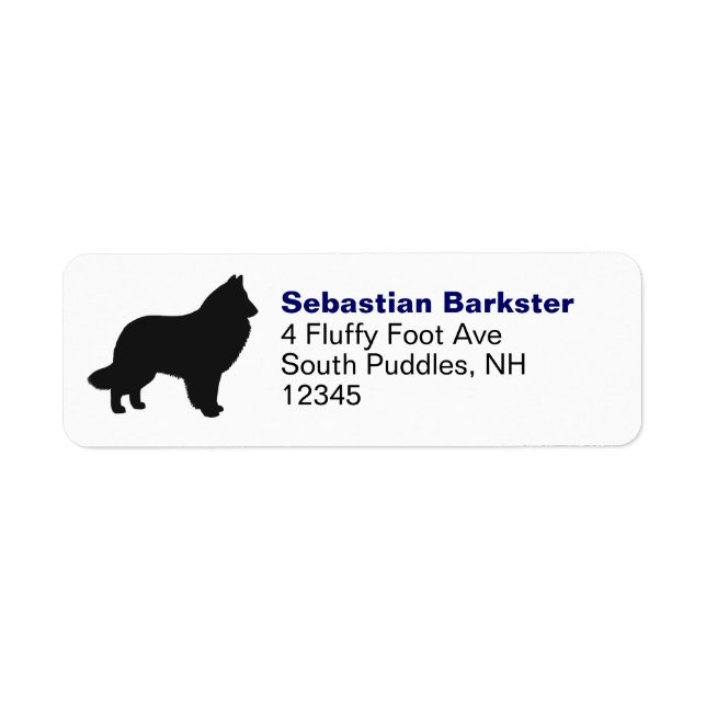 Belgiska Sheepdog Silhouette-Returetiketter Returadress Etikett (Framsidan)