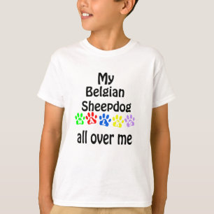 belgiska Sheepdog Walks Design T Shirt