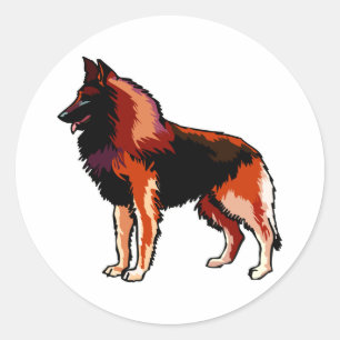 belgiska Shepard,Tervuren Runt Klistermärke