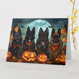 Belgiska Shepherd Halloween Spooky Kort