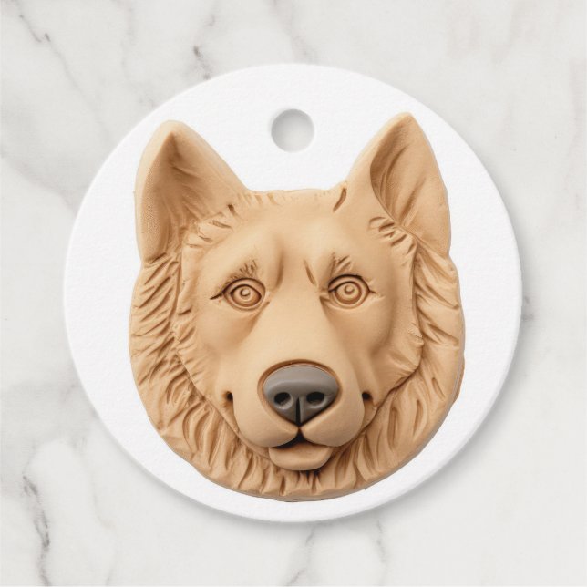 Belgiska shepherd Hund 3D Inspired Gåvor Etiketter (Framsida)