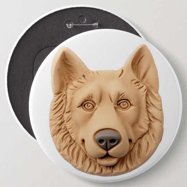 Belgiska shepherd Hund 3D Inspired Knapp (Framsida & baksida)