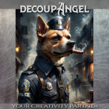 Belgiska shepherd Hund- Decoupage -