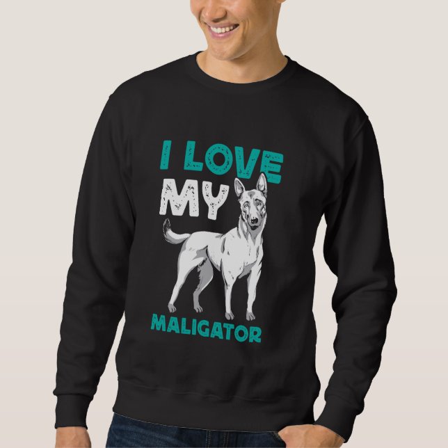 Belgiska shepherd Hund I KÄRLEK MY MALIGATOR Funny Lång Ärmad Tröja (Framsida)