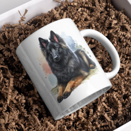 Belgiska Shepherd Hund in Watercolor Kaffemugg