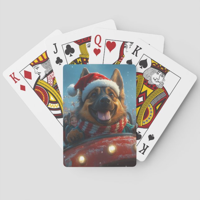 Belgiska shepherd Hund Roller Underlägg jul Casinokort (Baksidan)