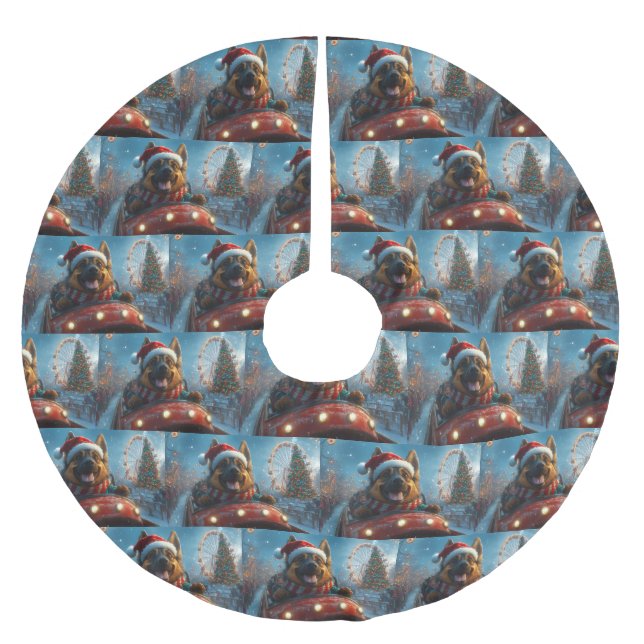 Belgiska shepherd Hund Roller Underlägg jul Julgransmatta Borstad Polyester (Framsidan)