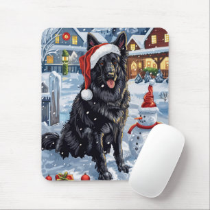 Belgiska shepherd Hund Winter Wonderland jul Musmatta