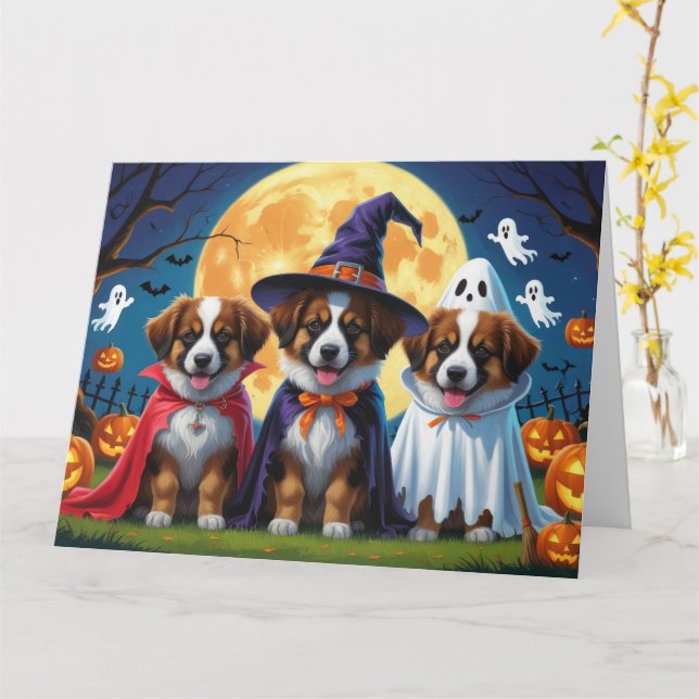 Belgiska Shepherd Hundar Pumpkin Halloween Funny Kort (Gul blomma)