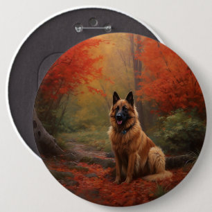 Belgiska shepherd i Höst löv Fall Inspire Knapp
