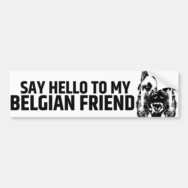 Belgiska shepherd - Malinois Bumper Sticker Bildekal (Framsidan)
