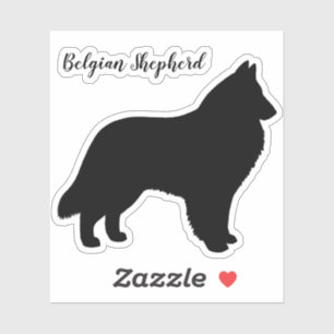 Belgiska shepherd Sheepdog Hund Silhouette Sticker Klistermärken