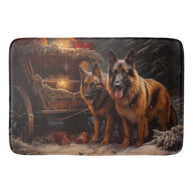 Belgiska shepherd Snowy Sleigh-juldekan Badrumsmatta (Framsidan)