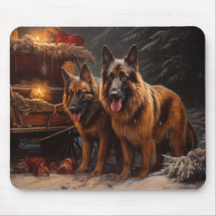 Belgiska shepherd Snowy Sleigh-juldekan Musmatta