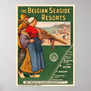 Belgiska sjövägen Vintage affisch 1910