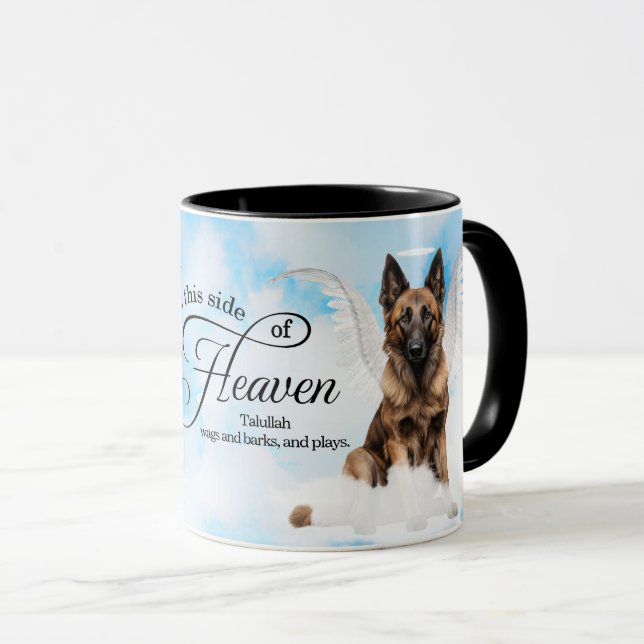 Belgiska Tervuren Angel Personlig Pet Memorial Mugg (Framsida höger)