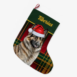 Belgiska Tervuren Helgdag Play med Hund Namn Stor Julstrumpa