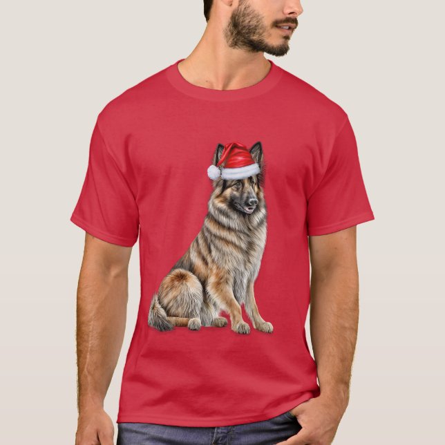 Belgiska Tervuren Hund älskare Funny jul T Shirt (Framsida)