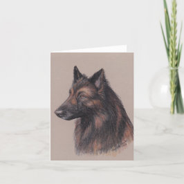 Belgiska tervuren Hund Art Note Card med kuvert Kort