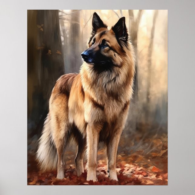 Belgiska Tervuren Hund Art Print Poster (Framsidan)