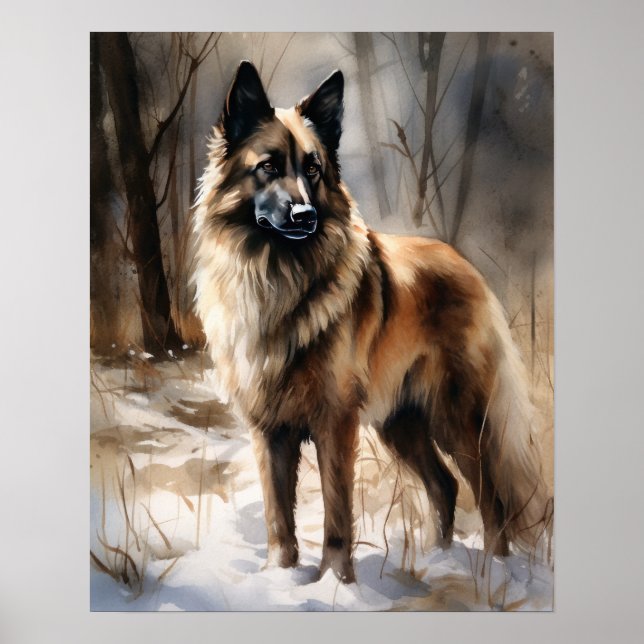 Belgiska Tervuren Hund Art Print Poster (Framsidan)
