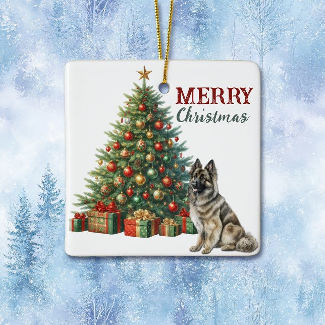 Belgiska Tervuren Hund Julgran Julgransprydnad Keramik (Skapare uppladdad)
