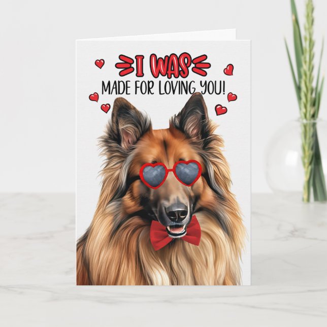 Belgiska Tervuren Hund Made for Loving You Valenti Helgkort (Framsida)