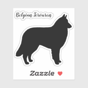 Belgiska Tervuren Hund Silhouette Vinyl Sticker Klistermärken