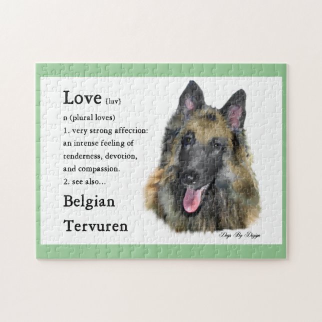 Belgiska Tervuren Kärlek is Pussel (Horisontell)