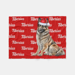 Belgiska Tervuren Red med Hund Namn jul Fleecefilt
