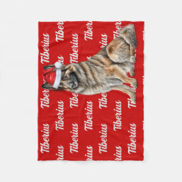 Belgiska Tervuren Red med Hund Namn jul Fleecefilt