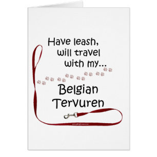 Belgiska Tervuren Travel Leash Hälsningskort