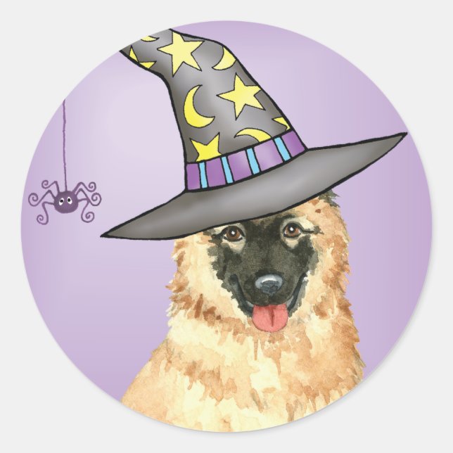 Belgiska Tervuren Witch Runt Klistermärke (Framsida)