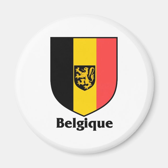 Belgiska Vapenskölden/Belgiska Flagga Magnet (Framsidan)