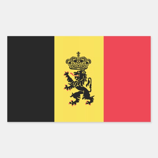 Belgiska varianten flagga Stickers Rektangulärt Klistermärke (Framsida)
