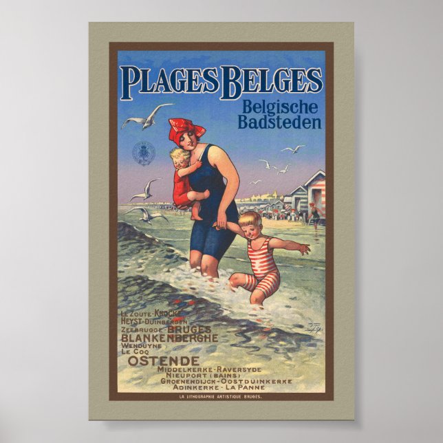 Belgiska vintageaffischer 1920 poster (Framsidan)