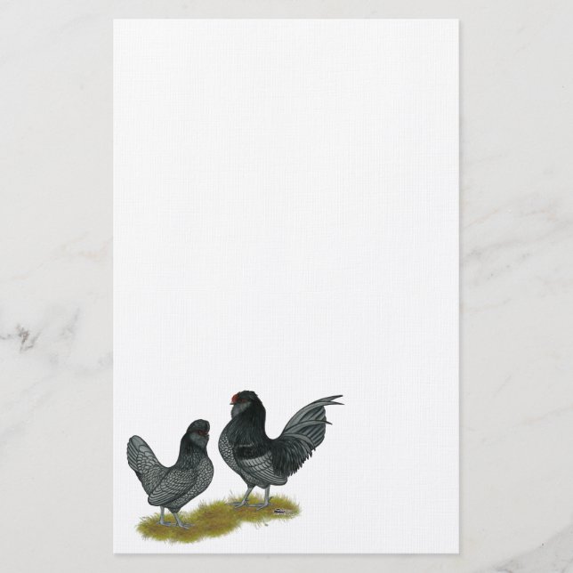 Belgiska Watermaal Bantams Brevpapper (Framsida)