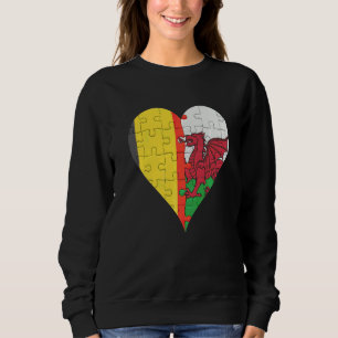 Belgiska Welsh Flagga Heart T Shirt