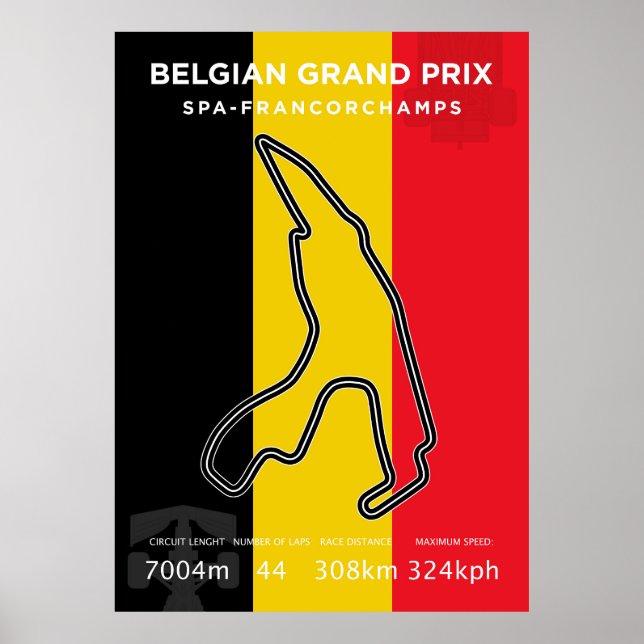 Belgiskt Grand Prix Poster (Framsidan)
