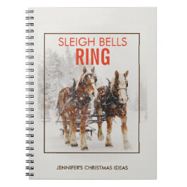 Belgiskt hästteam Sleigh Klockor Ring Anteckningsbok