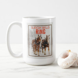 Belgiskt hästteam Sleigh Klockor Ring Kaffemugg