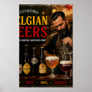 Belgiskt öl-erbjudande och värmeaffisch poster